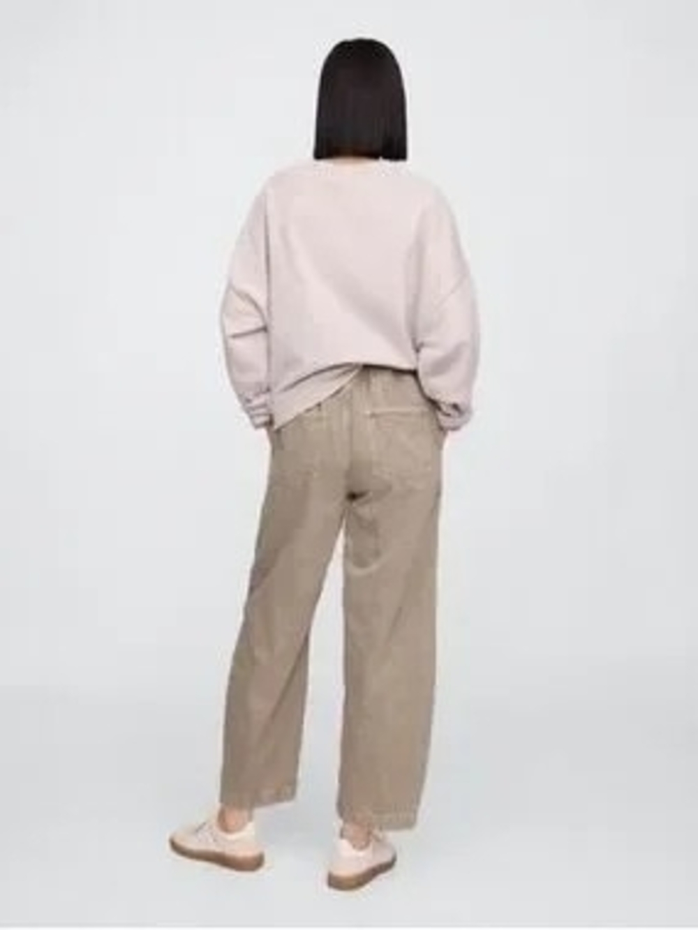 GAP Mid Rise SuperSoft Pull-On Barrel Jeans in Light Olive Sz M - Picture 11 of 15